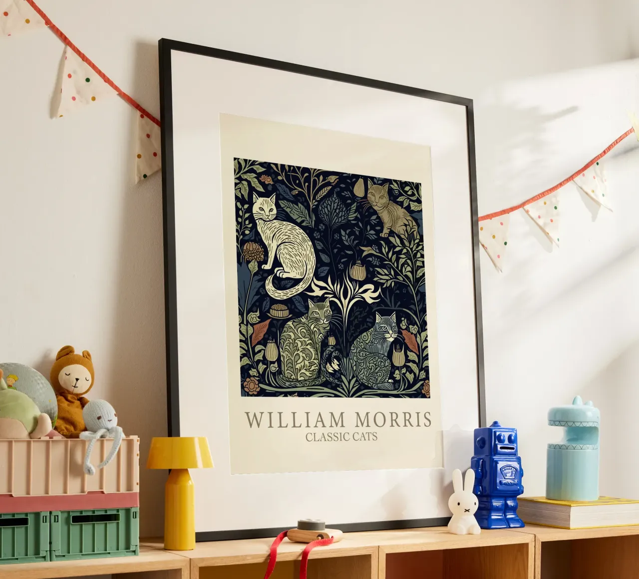 William Morris Classic Cats - Tree of Life hahnemühle by Peaches Art Prints
