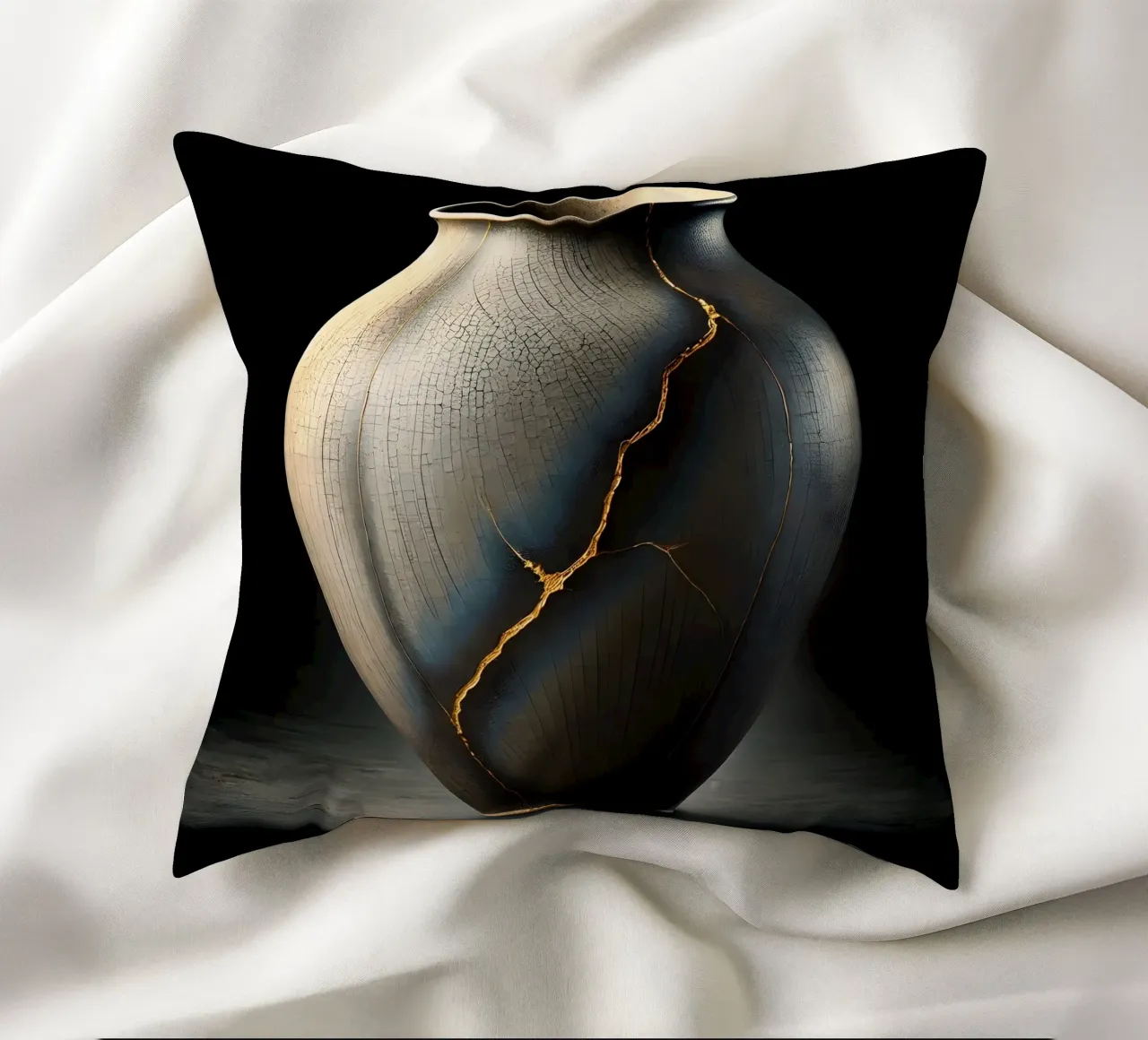 Vaso Kintsugi - La bellezza nell'imperfezione cuscino da scHio