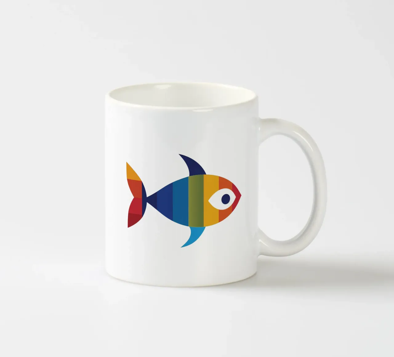 Rainbow fish for children ceramic mug by Autofocus