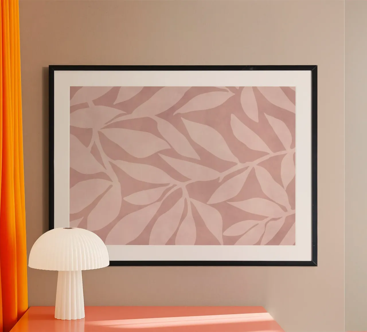 Eleganza della foglia delicata in rosa blush poster con telaio in plastica da Andrea Haase Modern Home
