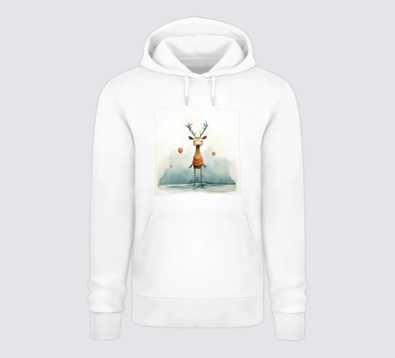 Cervo minimo 2 felpa con cappuccio da Minimal Animal Art