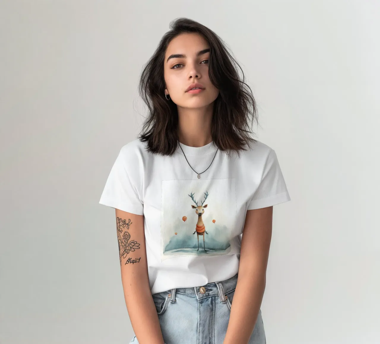 Cervo minimo 2 t-shirt da Minimal Animal Art