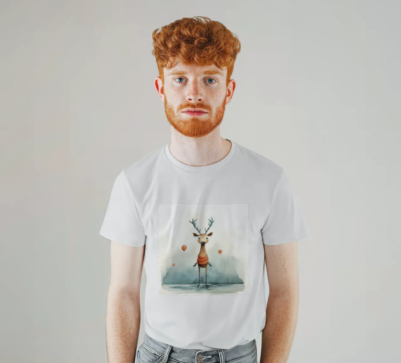 Cervo minimo 2 t-shirt da Minimal Animal Art