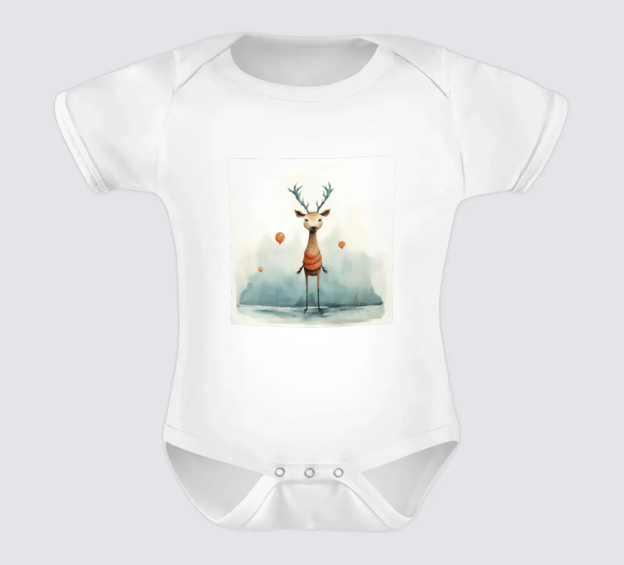 Cervo minimo 2 body neonato maniche corte da Minimal Animal Art