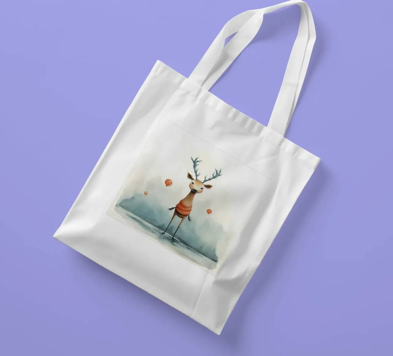 Cervo minimo 2 borsa in juta da Minimal Animal Art