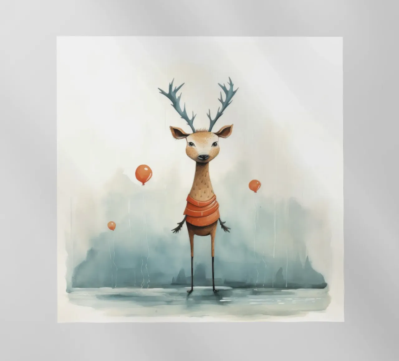 Cervo minimo 2 pellicola backlit da Minimal Animal Art