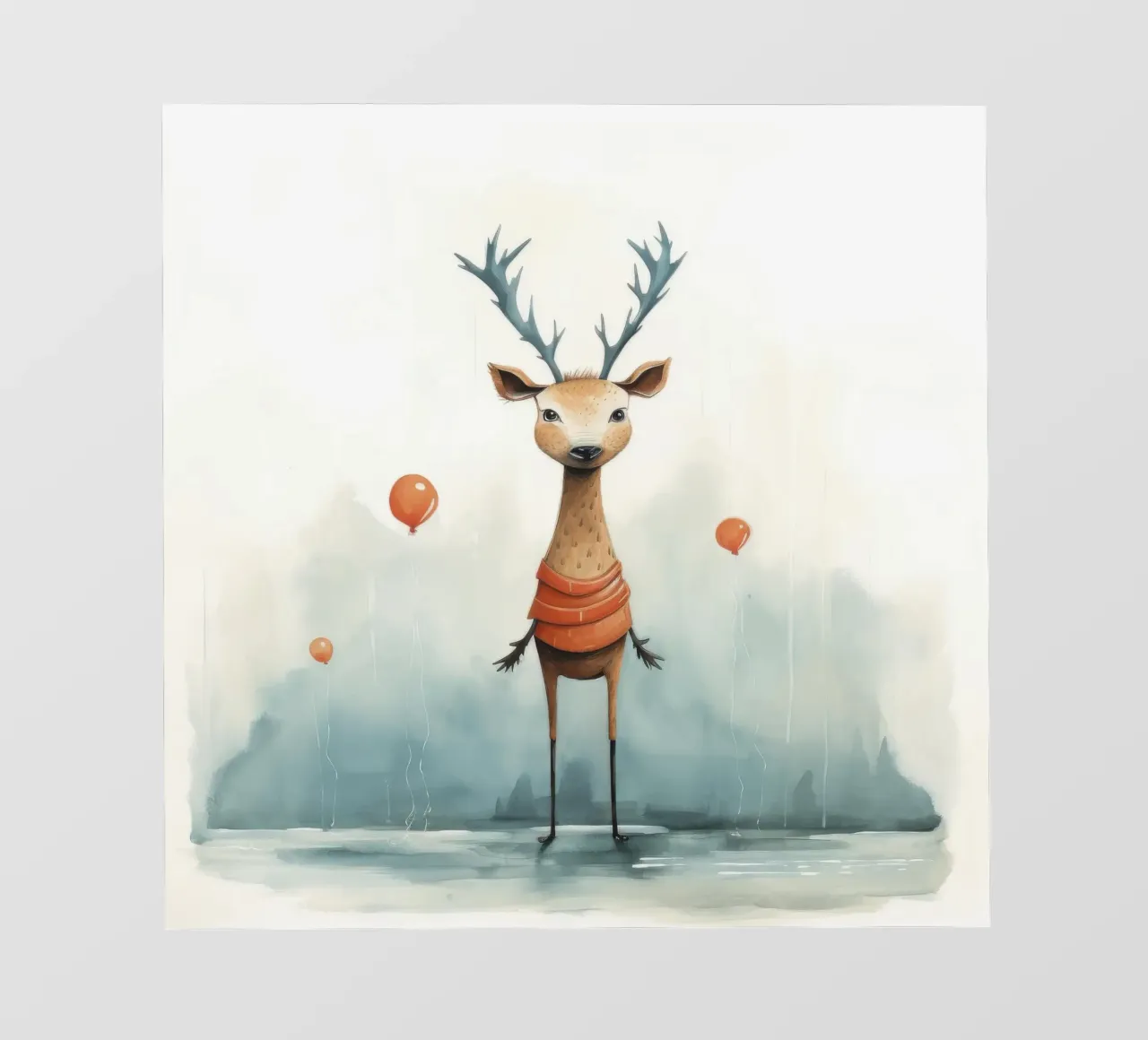 Cervo minimo 2 pellicola backlit da Minimal Animal Art