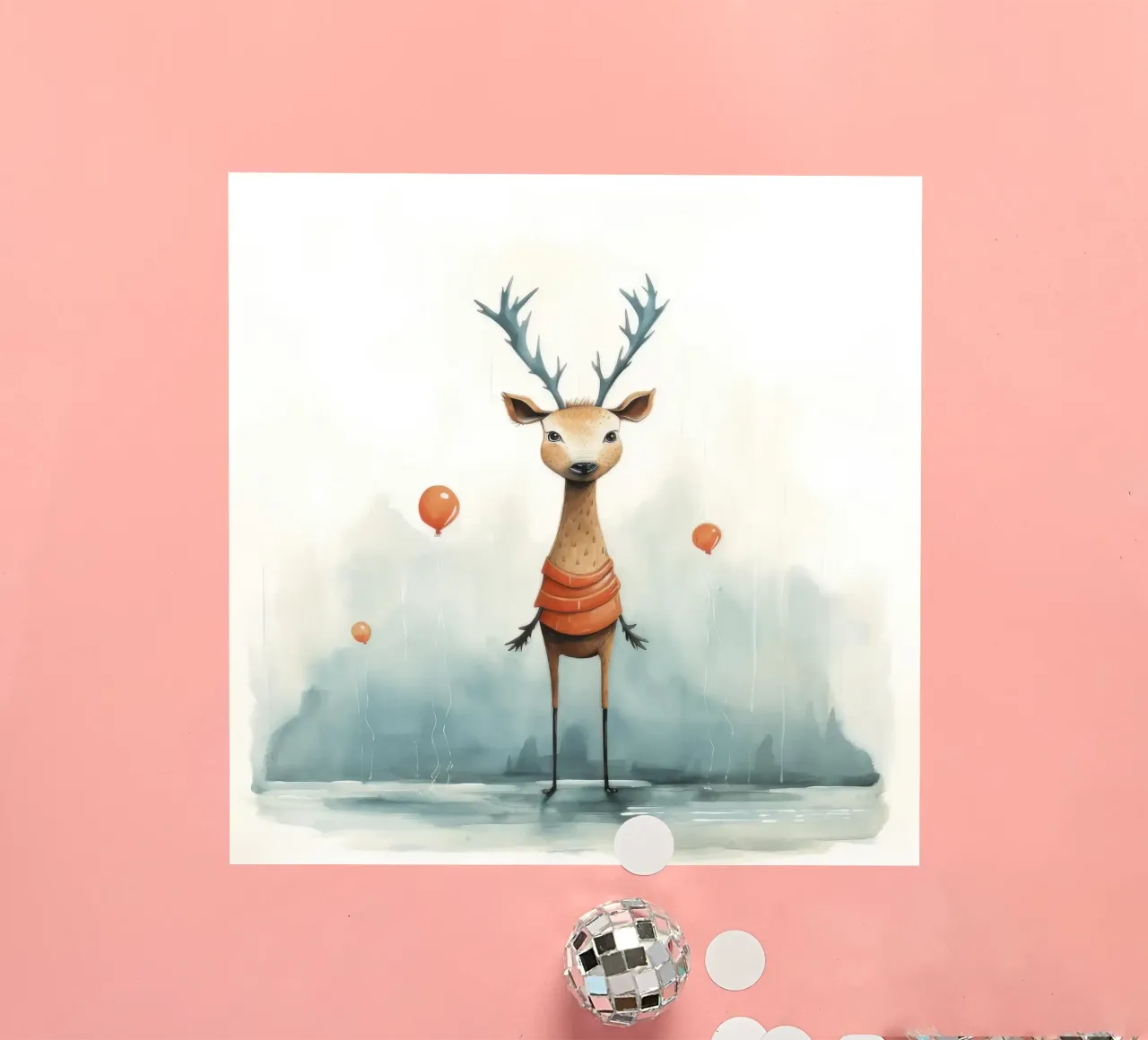 Cervo minimo 2 adesivo da Minimal Animal Art