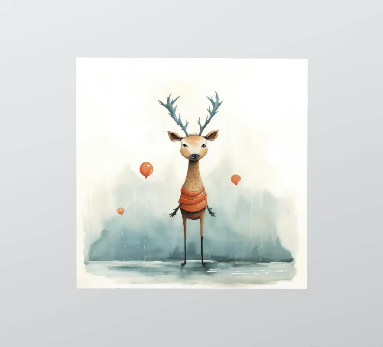 Cervo minimo 2 adesivo da Minimal Animal Art