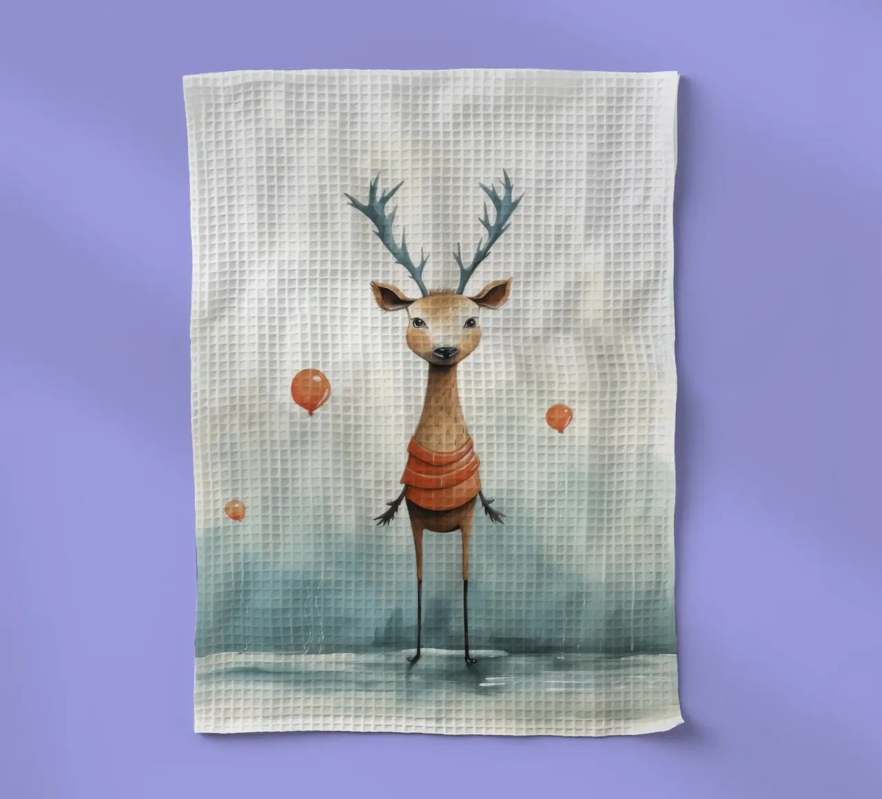 Cervo minimo 2 canovaccio da cucina da Minimal Animal Art