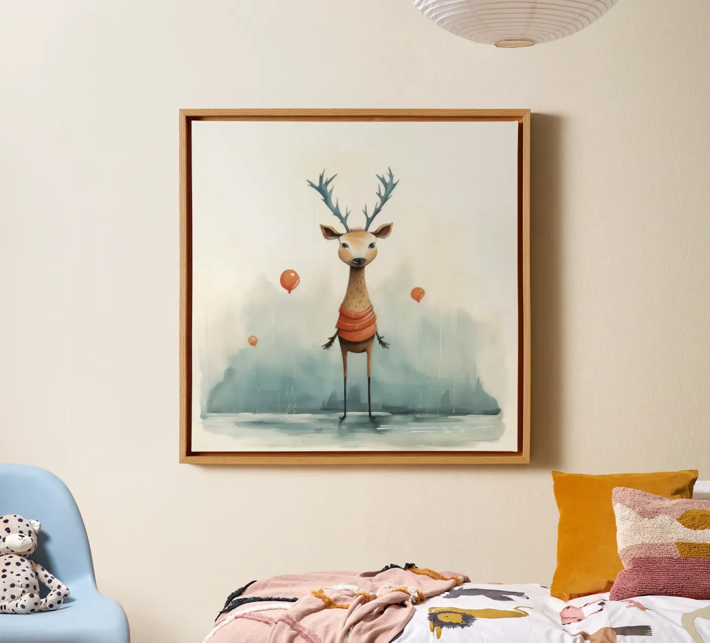 Cervo minimo tela da Minimal Animal Art