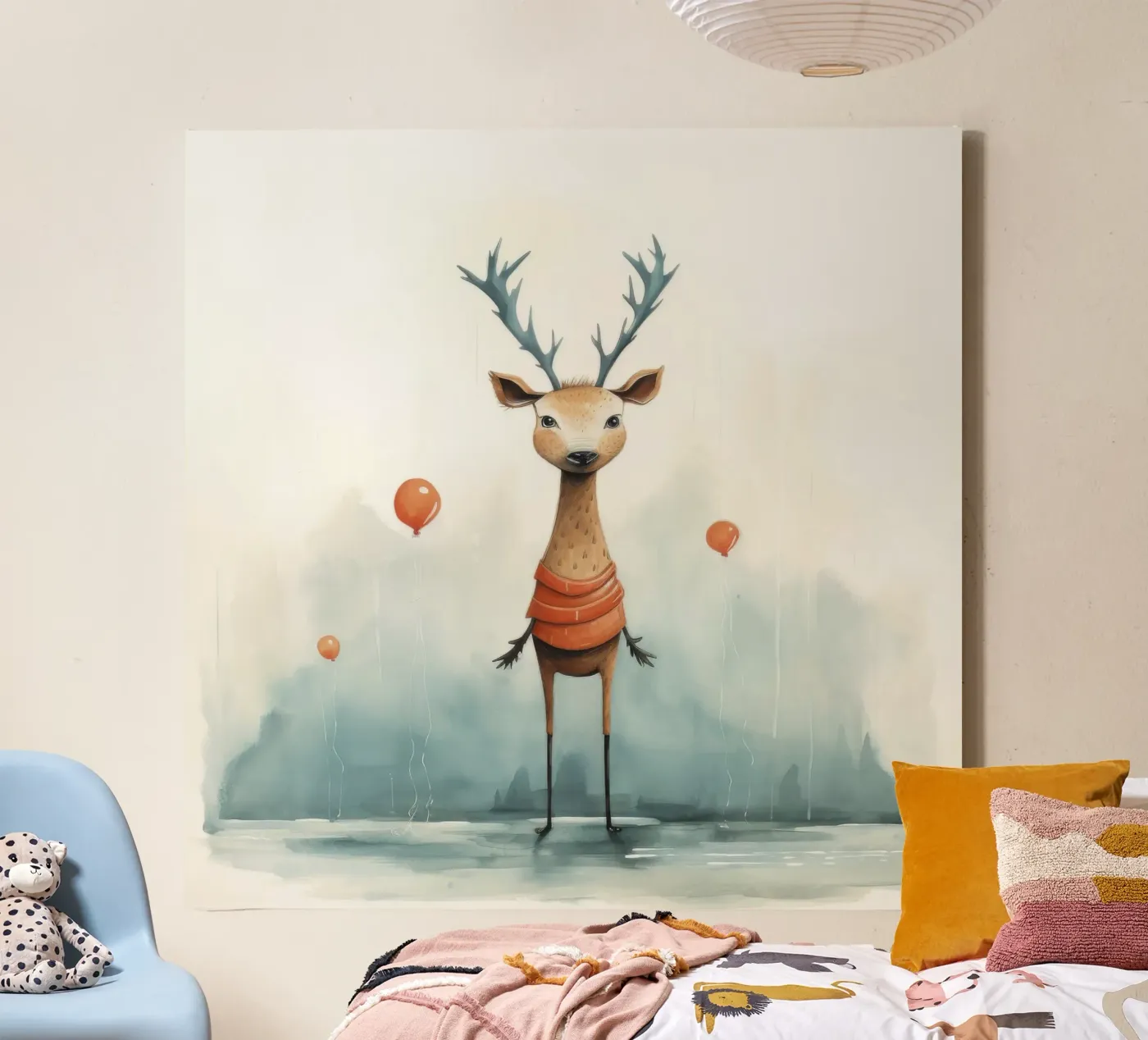 Cervo minimo tela da Minimal Animal Art