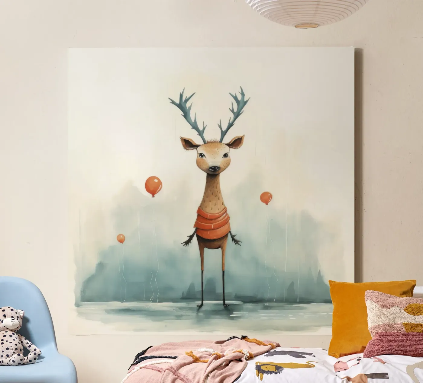 Minimal Deer canvas by Minimal Animal Art