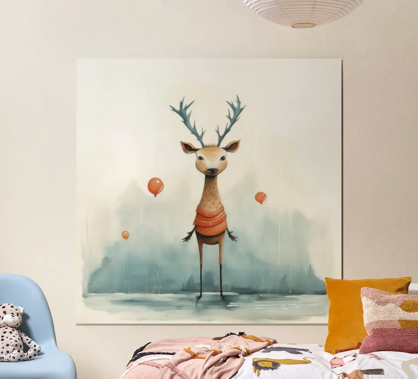 Minimal Deer poster da Minimal Animal Art