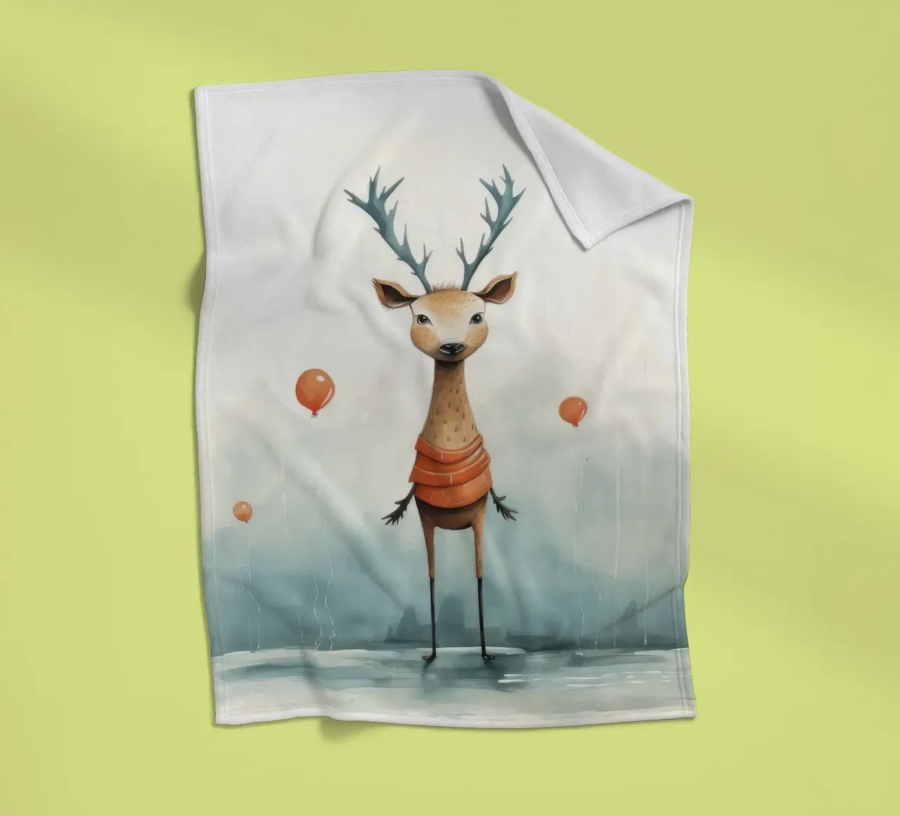 Cervo minimo 2 coperta in pile da Minimal Animal Art