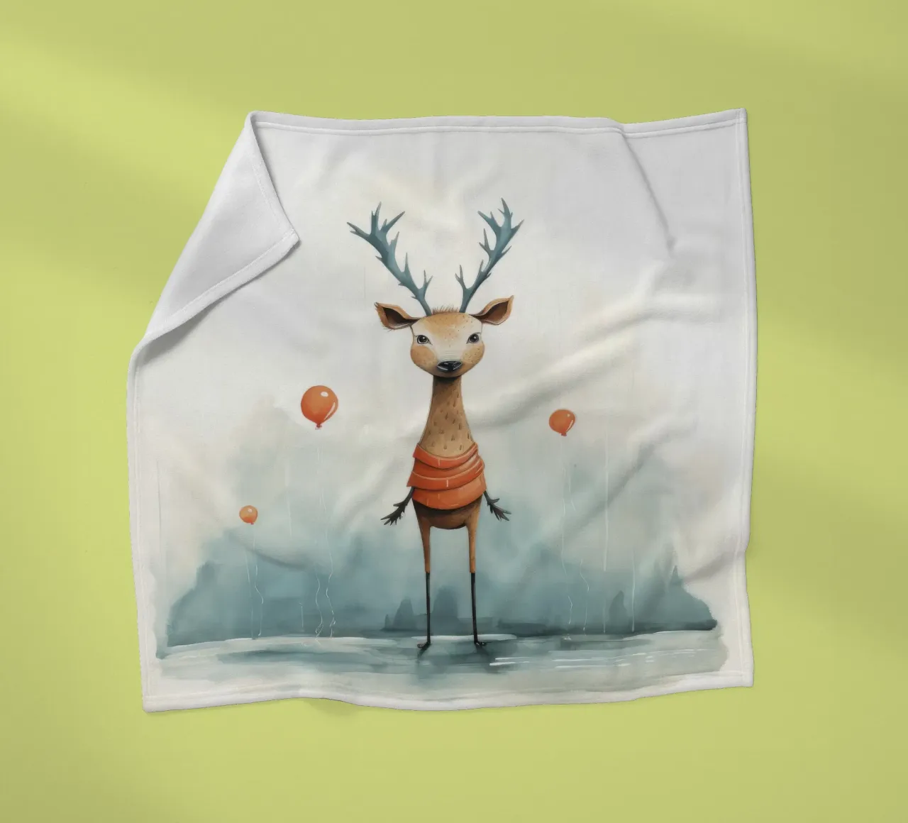 Cervo minimo 2 coperta in pile da Minimal Animal Art