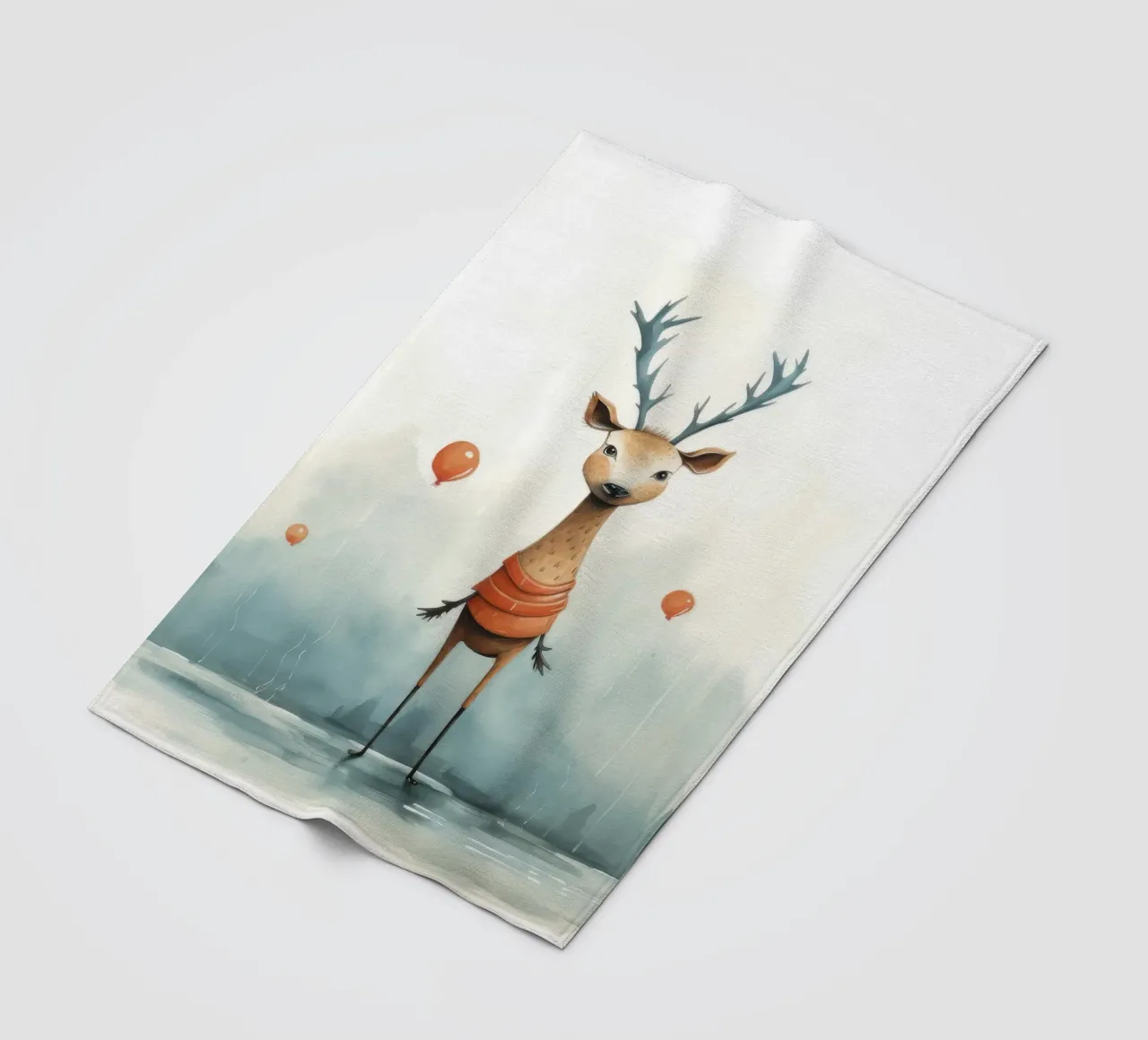 Cervo minimo 2 coperta in pile da Minimal Animal Art