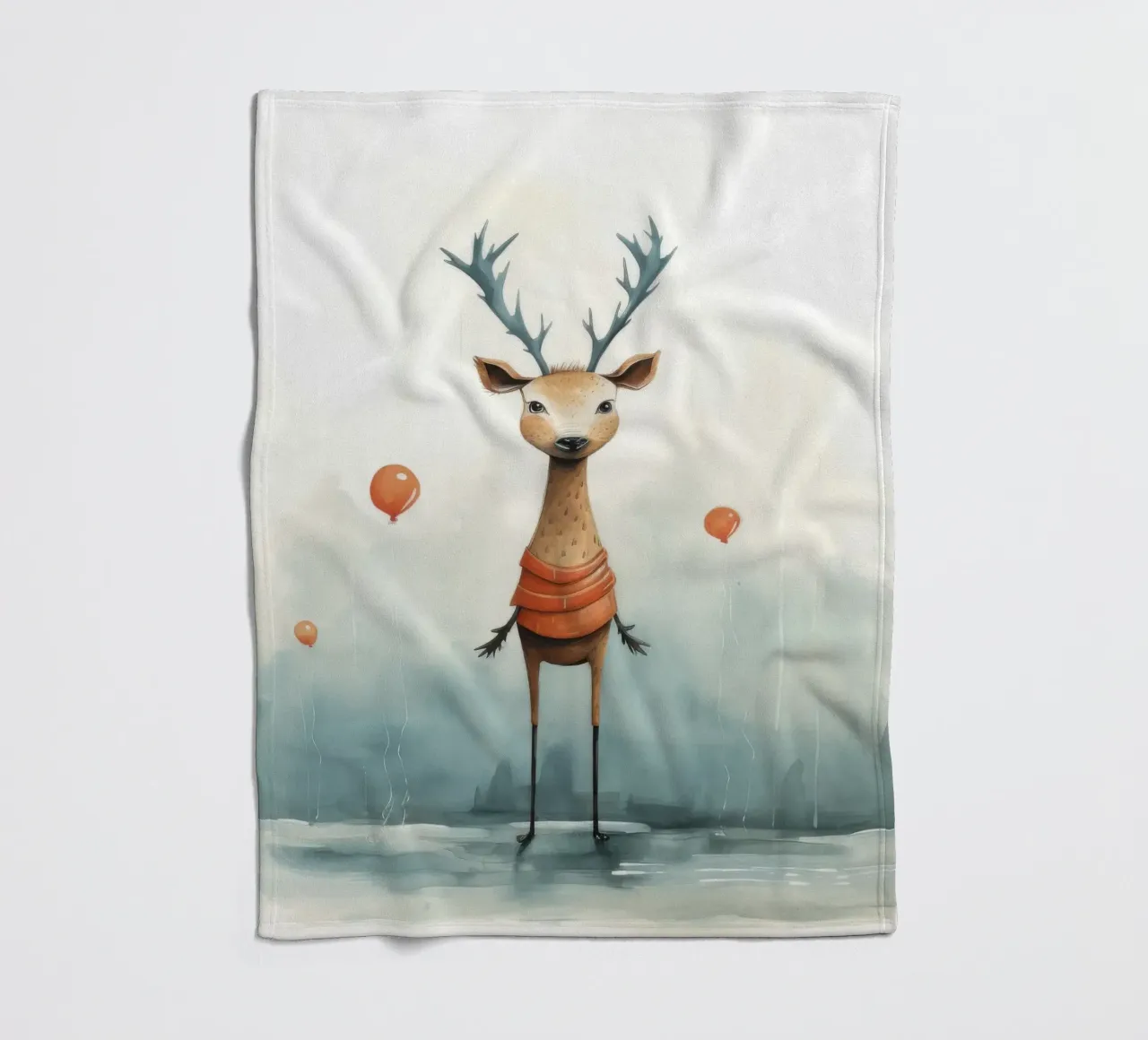 Cervo minimo 2 coperta in pile da Minimal Animal Art