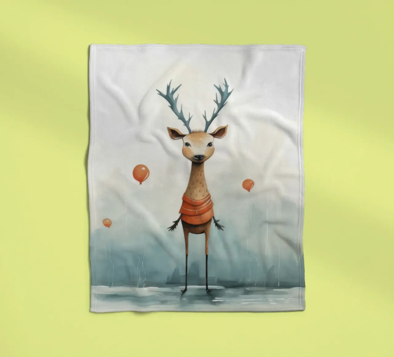 Cervo minimo 2 coperta in pile da Minimal Animal Art