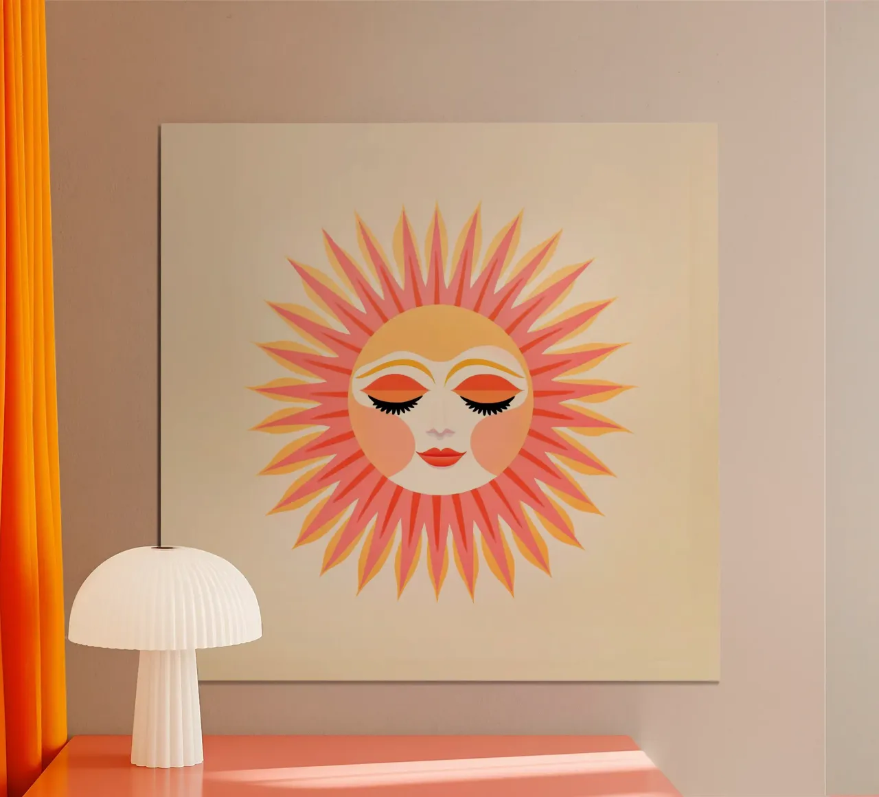 Volto solare stravagante poster con telaio in legno da Andrea Haase Modern Home