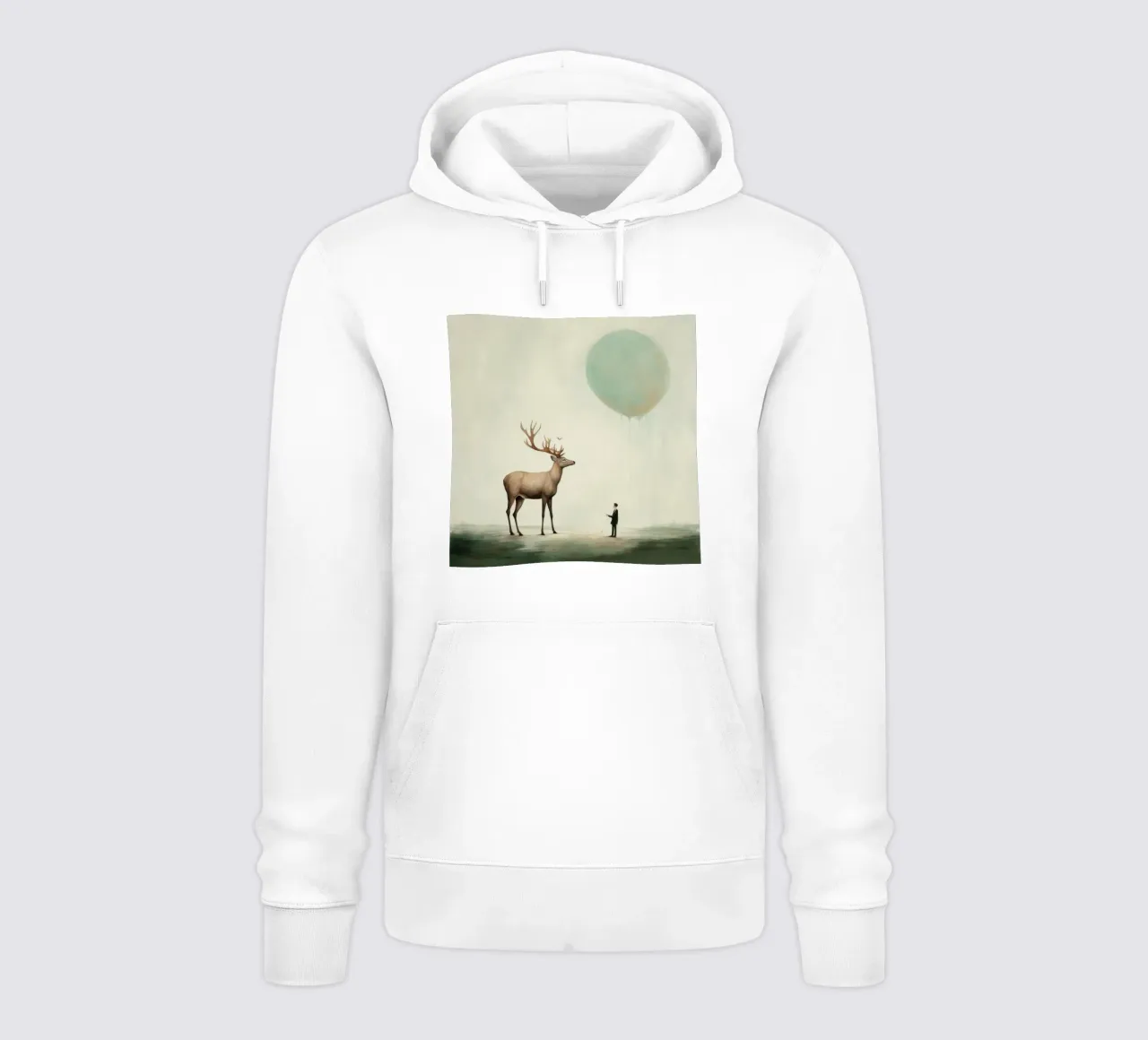 Cervo minimo 3 felpa con cappuccio da Minimal Animal Art