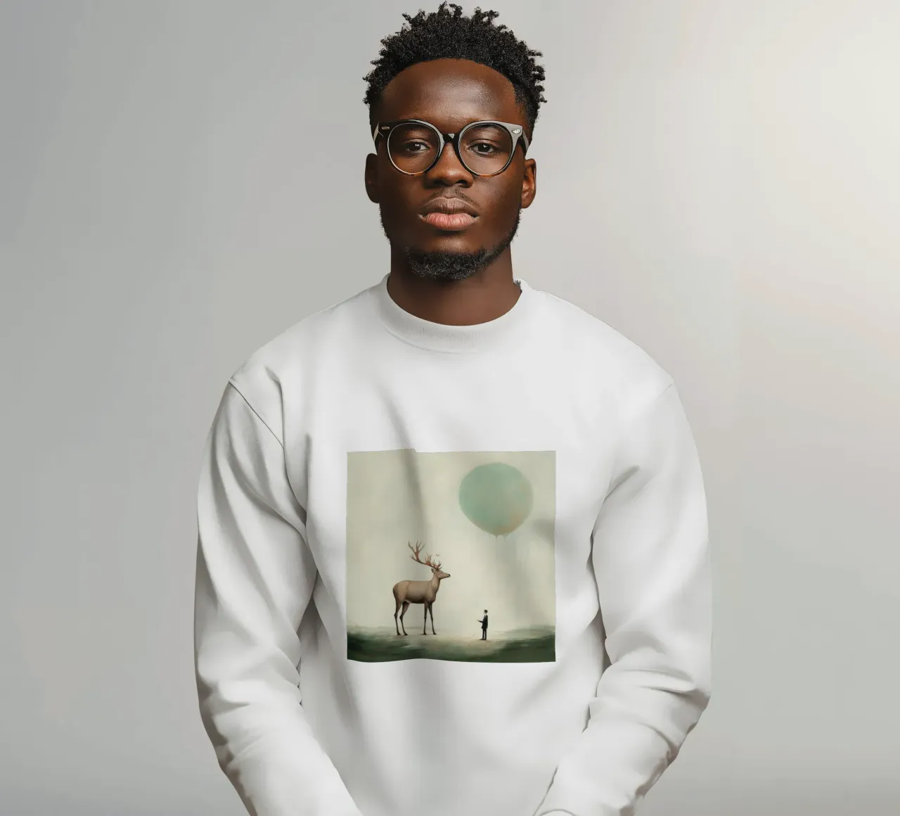 Cervo minimo 3 felpa da Minimal Animal Art