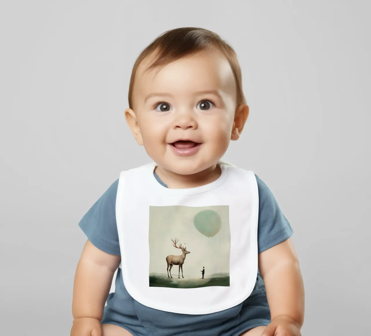 Ciervo mínimo 3 babero de Minimal Animal Art