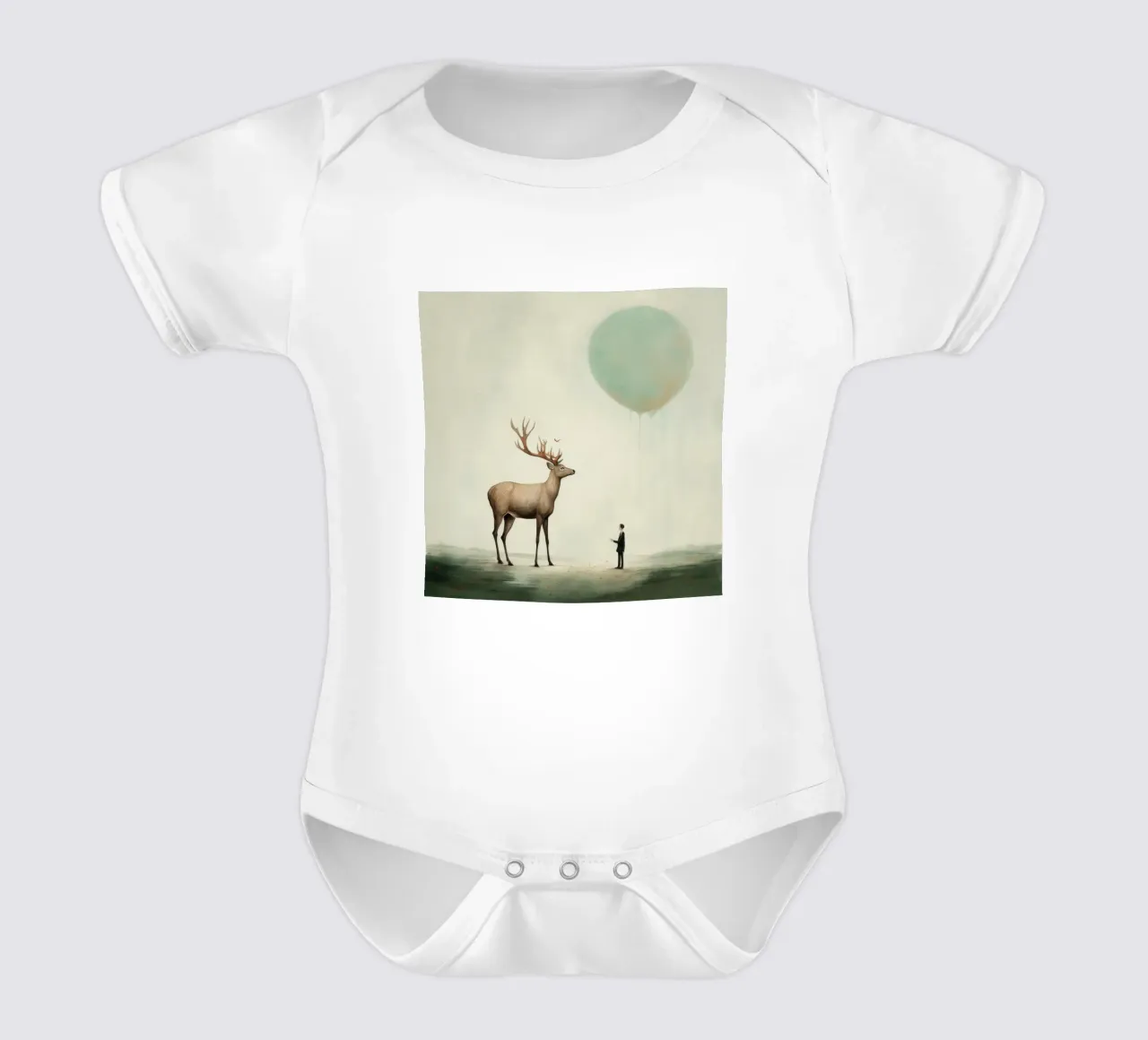 Cervo minimo 3 body neonato maniche corte da Minimal Animal Art