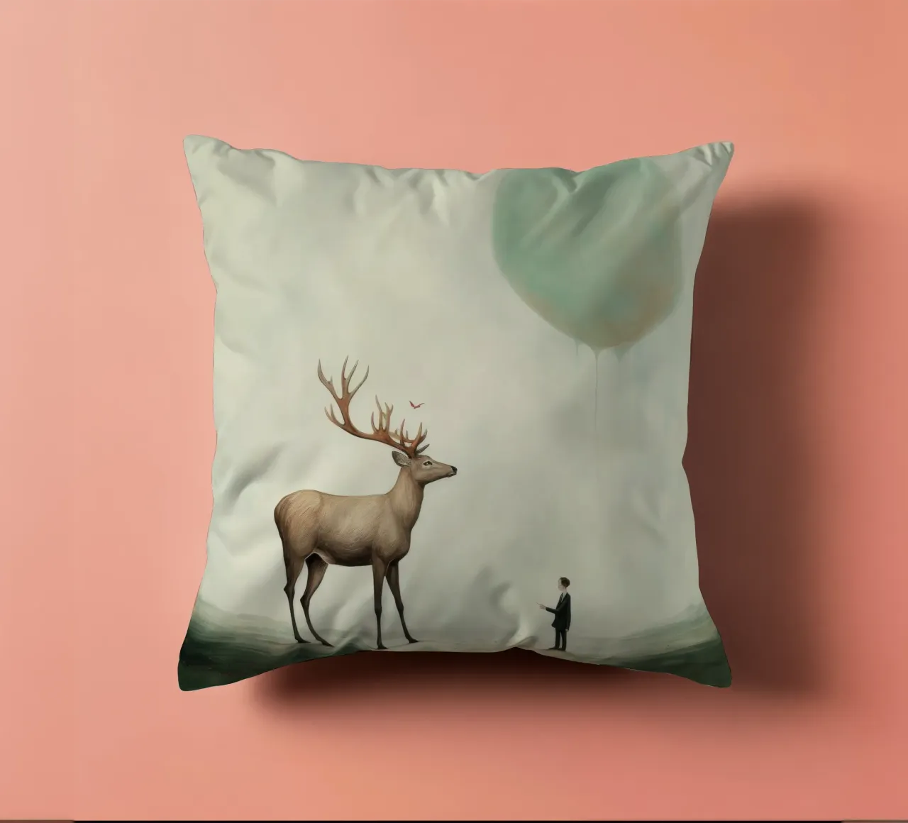 Cervo minimo 3 cuscino da Minimal Animal Art