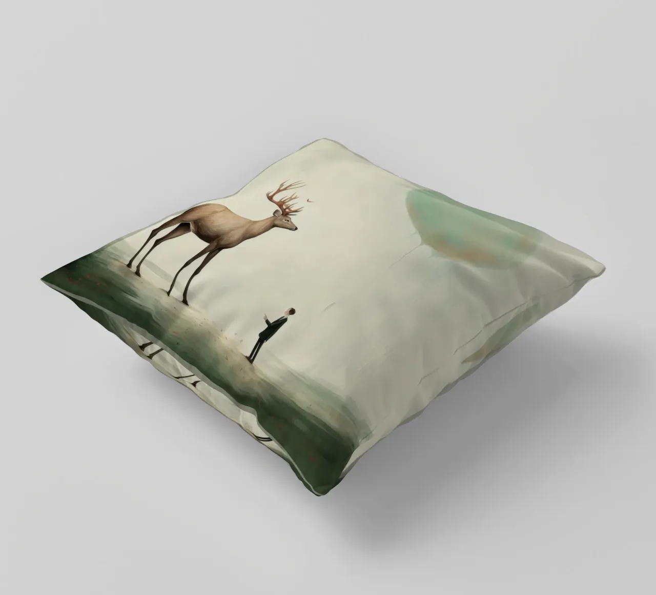 Cervo minimo 3 cuscino da Minimal Animal Art