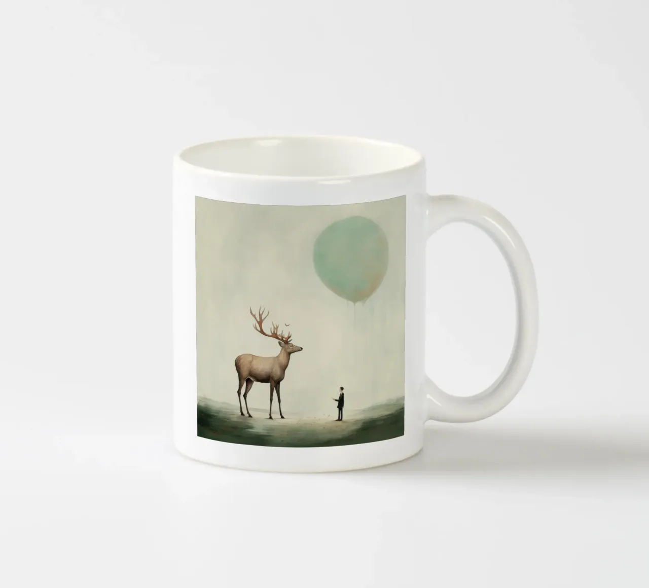 Minimal-Hirsch 3 Keramik Tasse von Minimal Animal Art