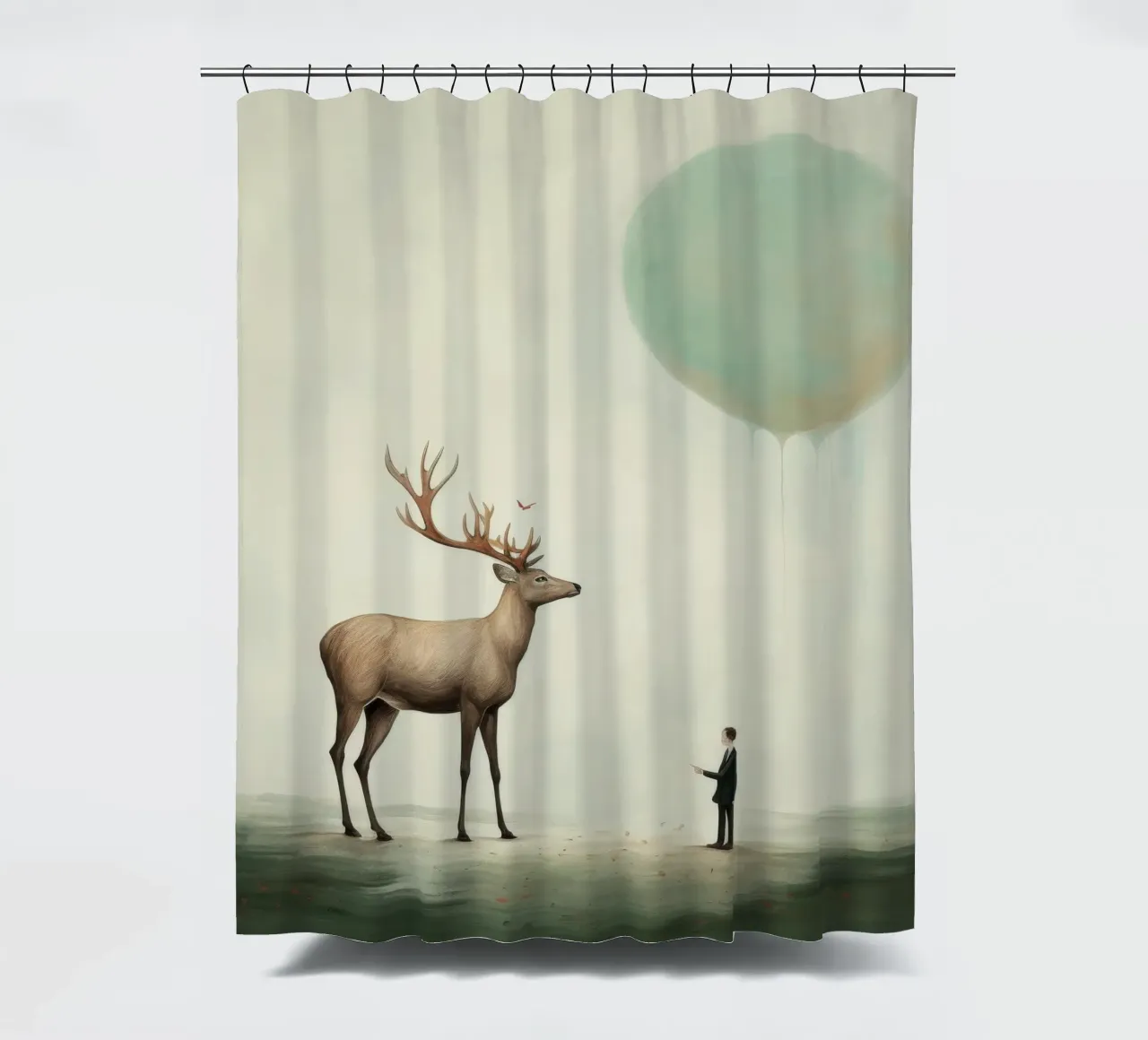 Cervo minimo 3 tenda da doccia da Minimal Animal Art