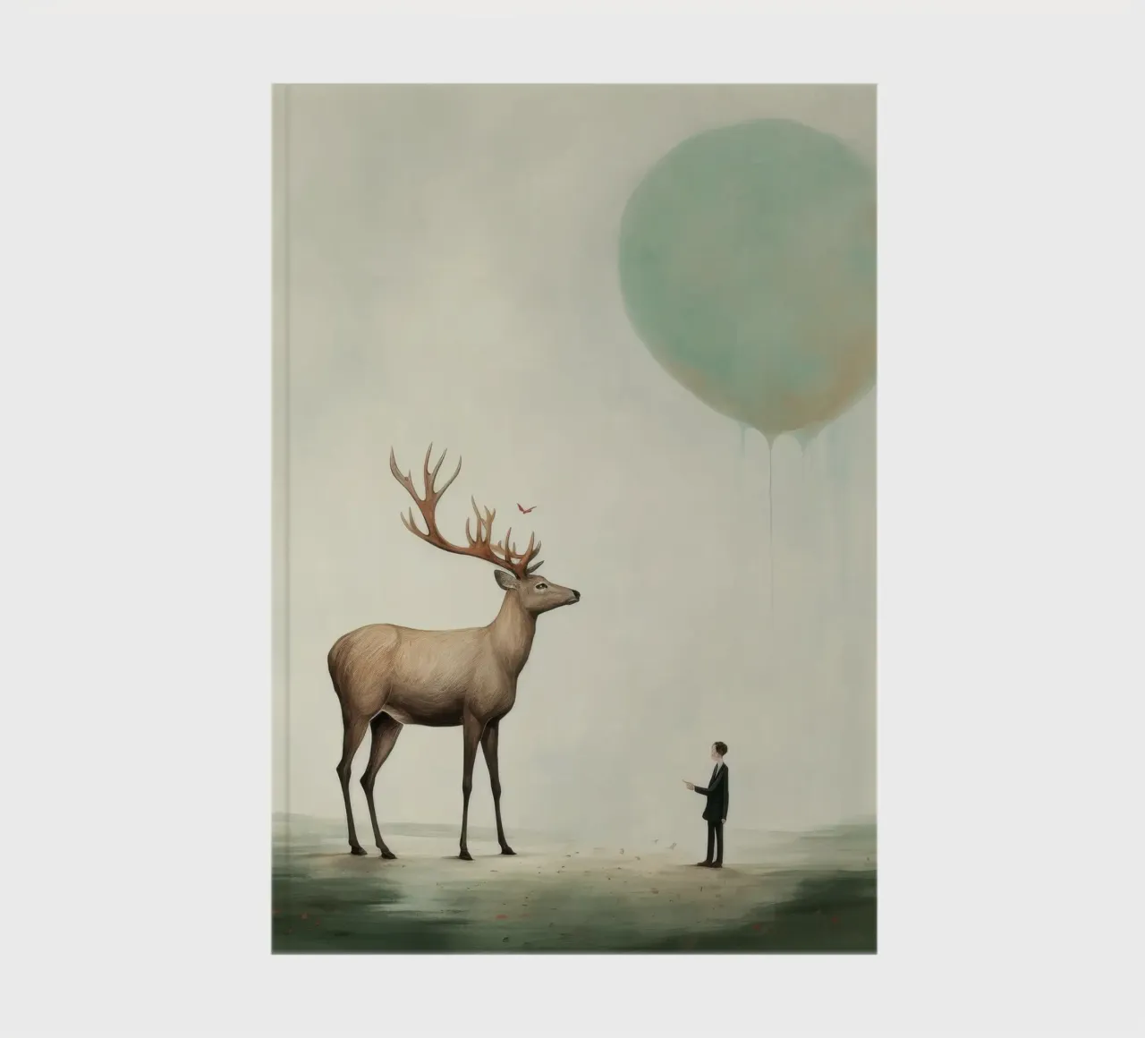 Minimal Deer 3 notebook by Minimal Animal Art