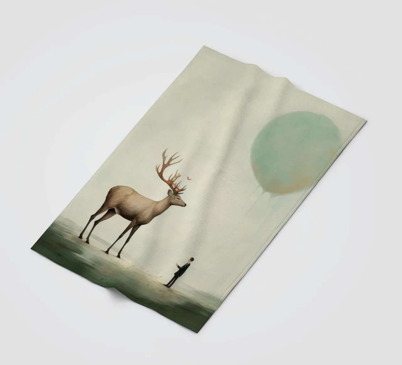Cervo minimo 3 coperta in pile da Minimal Animal Art