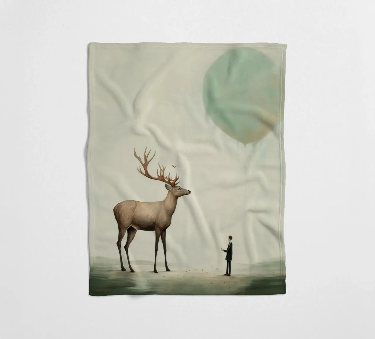 Cervo minimo 3 coperta in pile da Minimal Animal Art