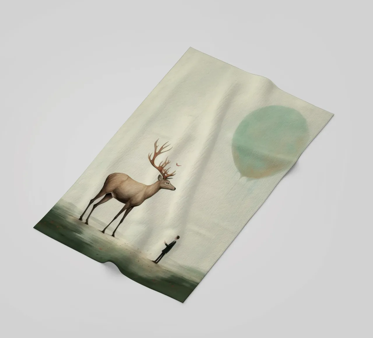 Cervo minimo 3 telo mare da Minimal Animal Art