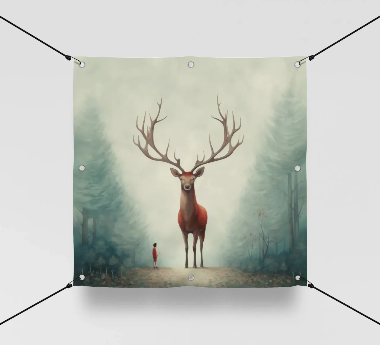 Cervo minimo 4 telo in pvc da Minimal Animal Art