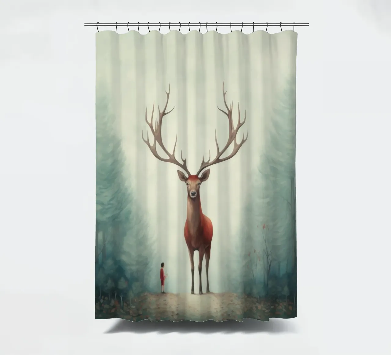Cervo minimo 4 tenda da doccia da Minimal Animal Art