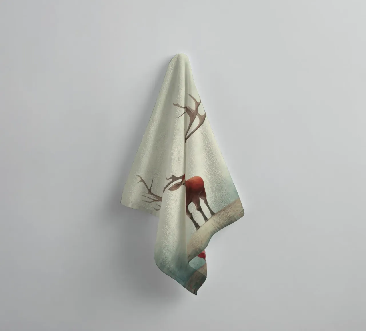 Cervo minimo 4 asciugamano da bagno da Minimal Animal Art
