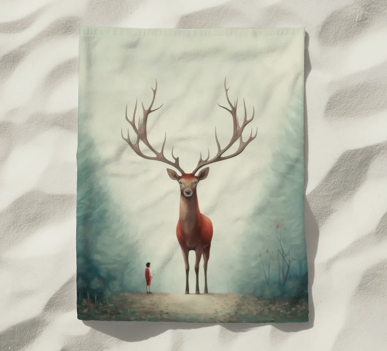 Cervo minimo telo mare da Minimal Animal Art