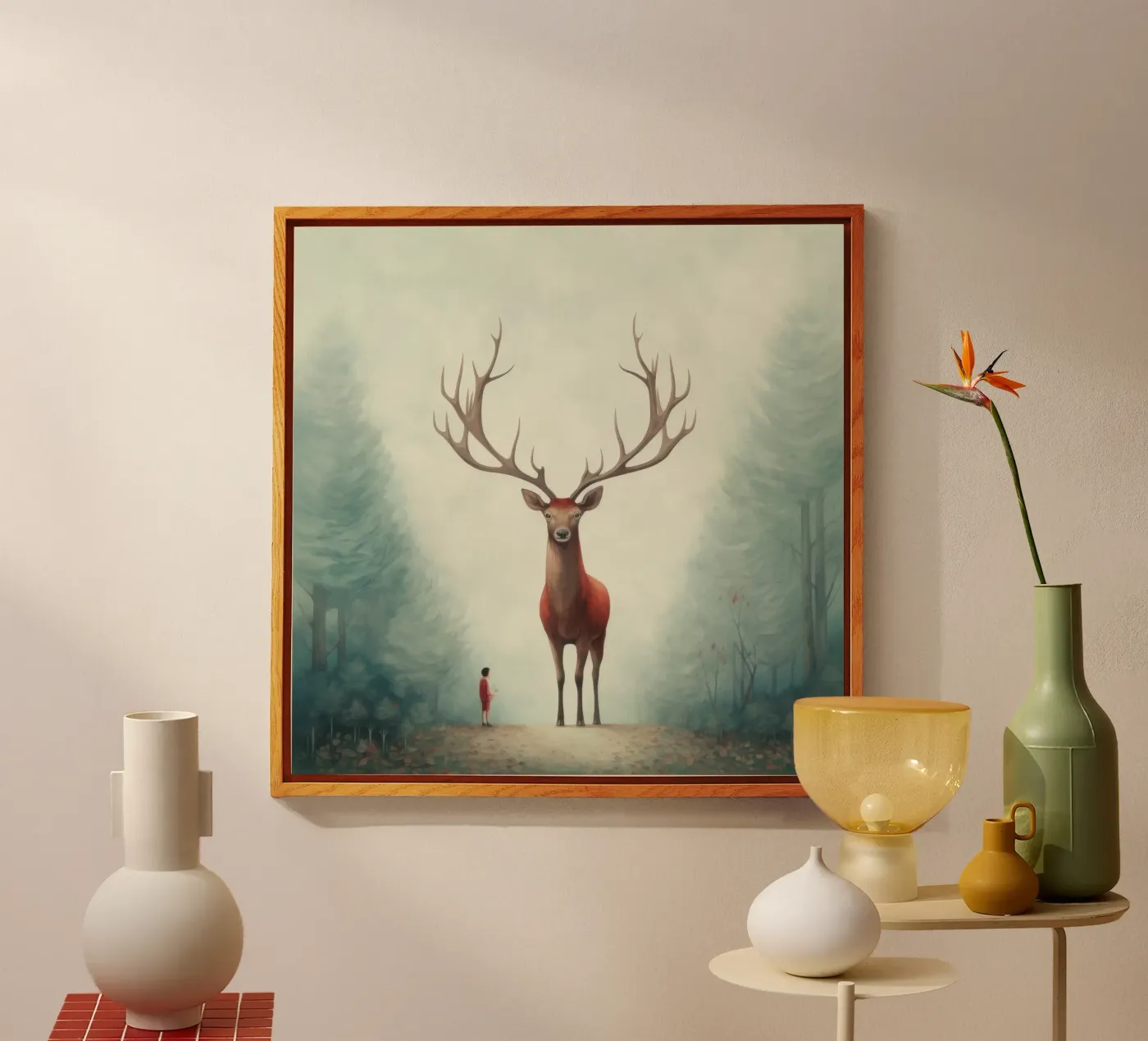 Minimal Deer acrylic glass by Minimal Animal Art