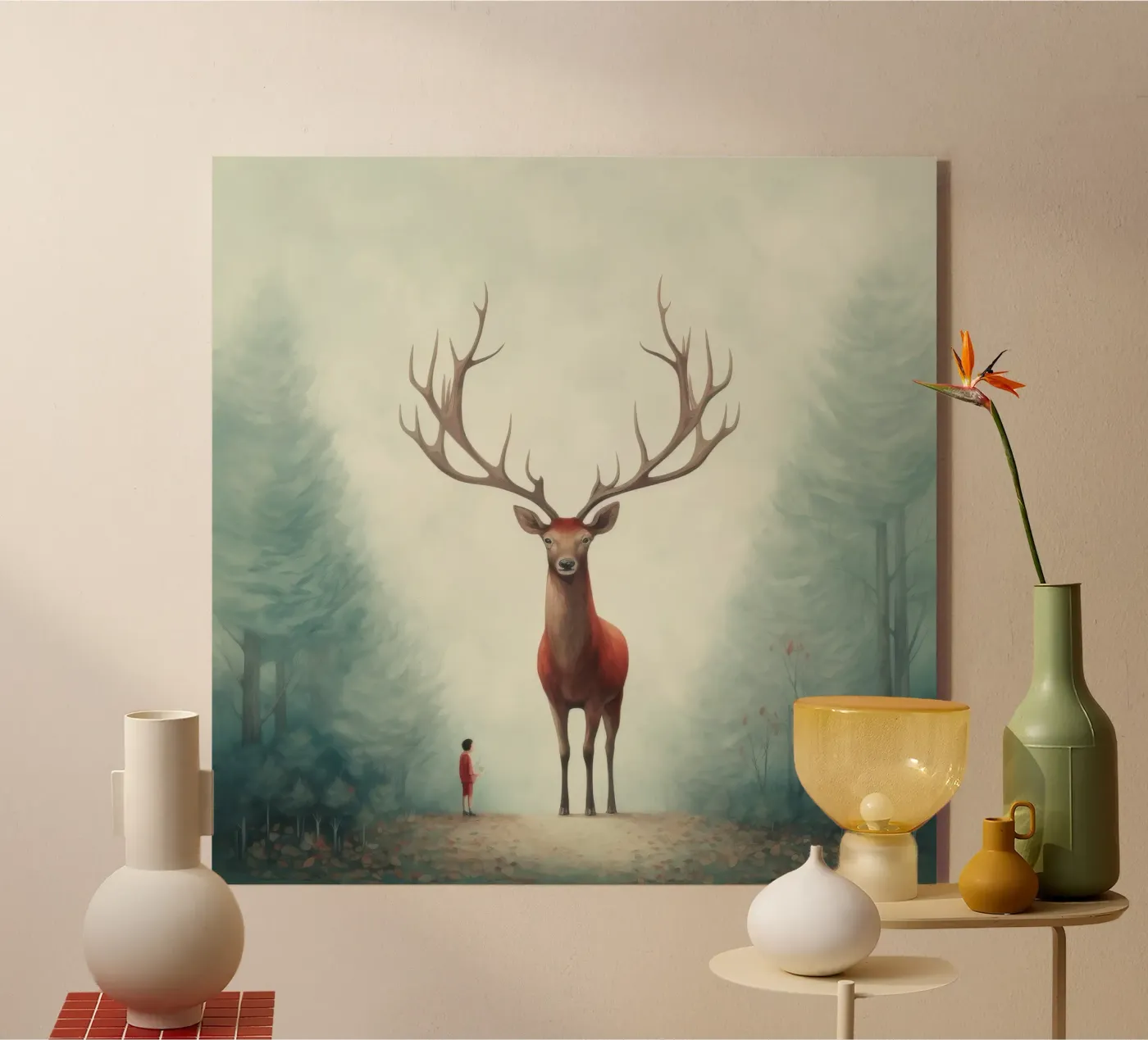 Minimal Deer acrylic glass by Minimal Animal Art