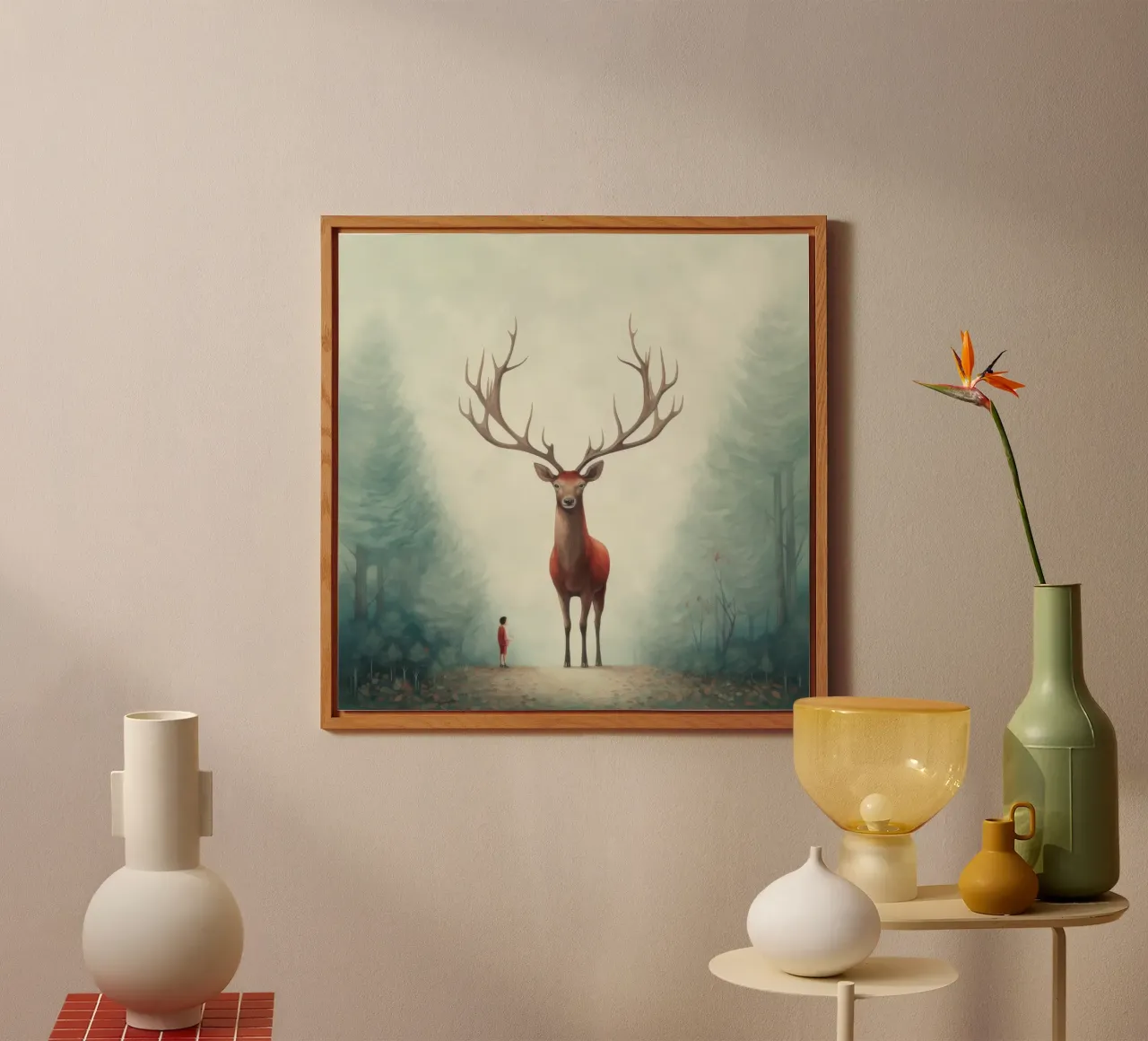 Cervo minimo 4 alluminio dibond da Minimal Animal Art