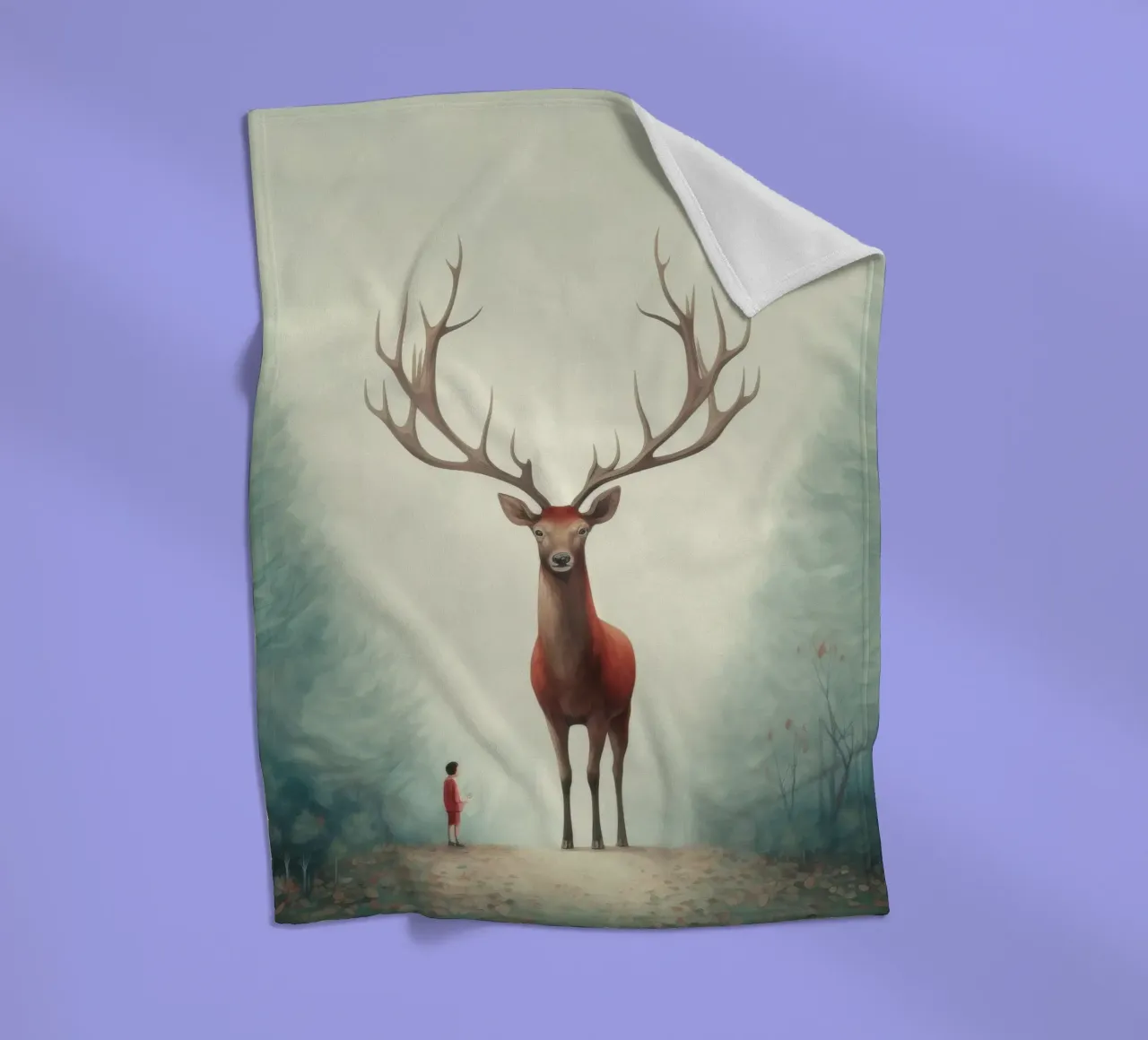 Cervo minimo 4 coperta in pile da Minimal Animal Art
