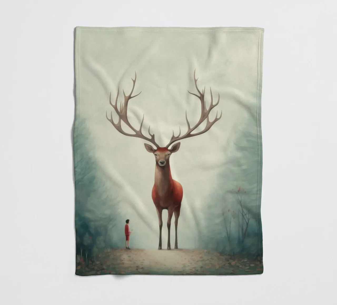 Cervo minimo 4 coperta in pile da Minimal Animal Art