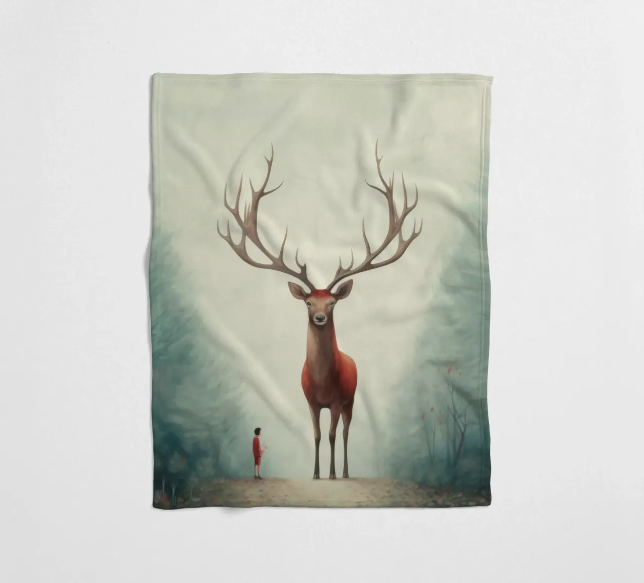 Cervo minimo 4 coperta in pile da Minimal Animal Art