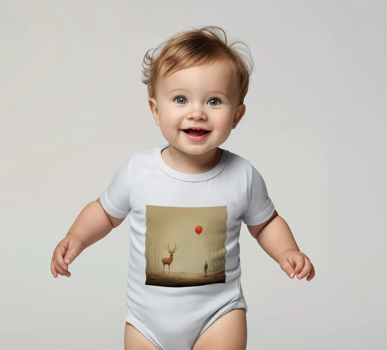 Cervo minimo 1 body neonato maniche corte da Minimal Animal Art
