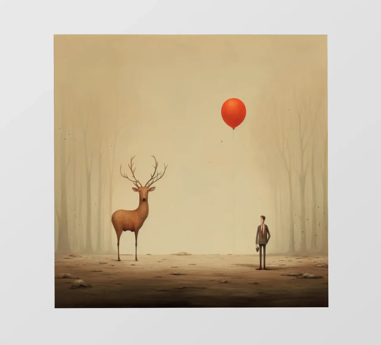 Cervo minimo 1 telo in pvc da Minimal Animal Art