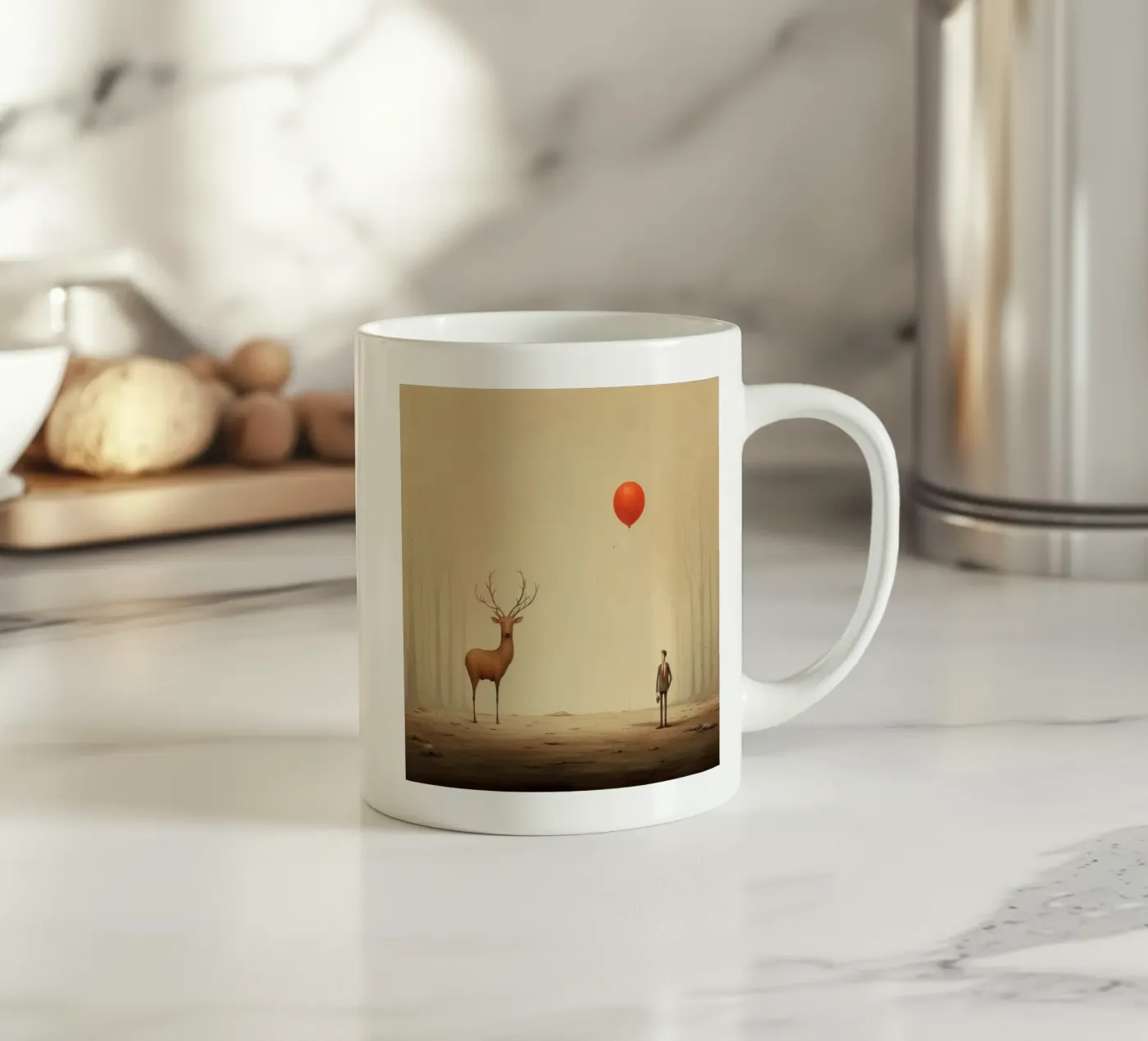 Minimal Deer ceramic mug by Minimal Animal Art