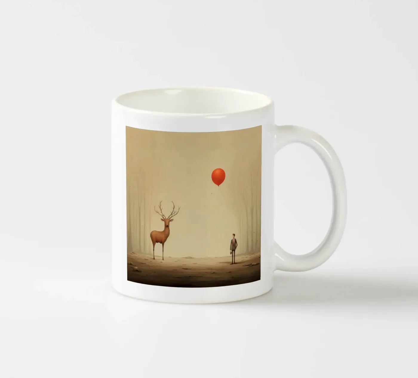 Minimal Deer ceramic mug by Minimal Animal Art